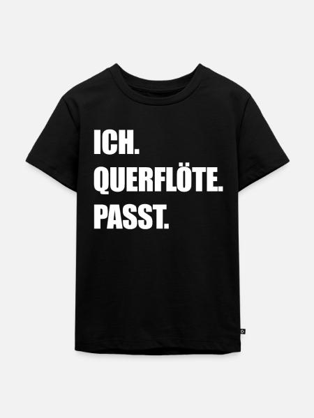 Querflöte - Kinder Premium Bio T-Shirt - Schwarz