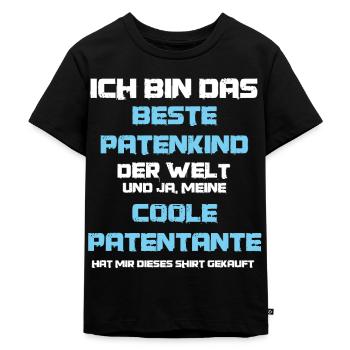 Patenonkel Patentante Patenkind Taufpate Taufpatin - Kinder Premium Bio T-Shirt - Schwarz - Vorne - Mikhail (115cm)