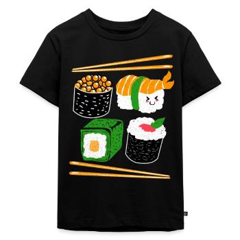 Sushi - Kinder Premium Bio T-Shirt - Schwarz - Vorne - Mikhail (115cm)