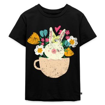 Ostern - Kinder Premium Bio T-Shirt - Schwarz - Vorne - Mikhail (115cm)