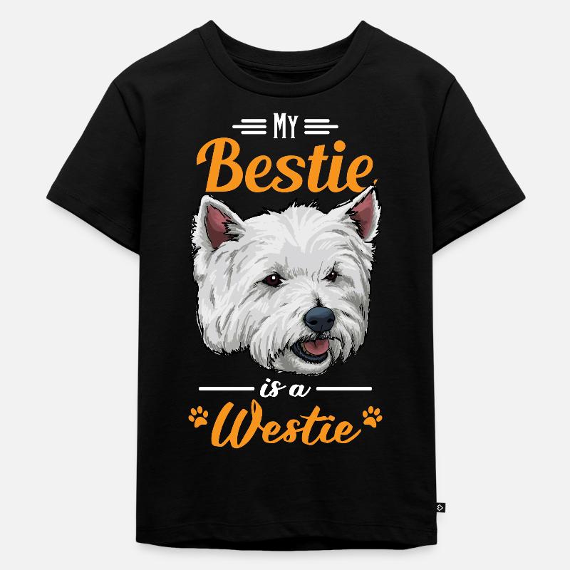 West Highland White Terrier - Kinder Premium Bio T-Shirt - Schwarz