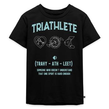 Triathlet - Kinder Premium Bio T-Shirt - Schwarz - Vorne - Mikhail (115cm)