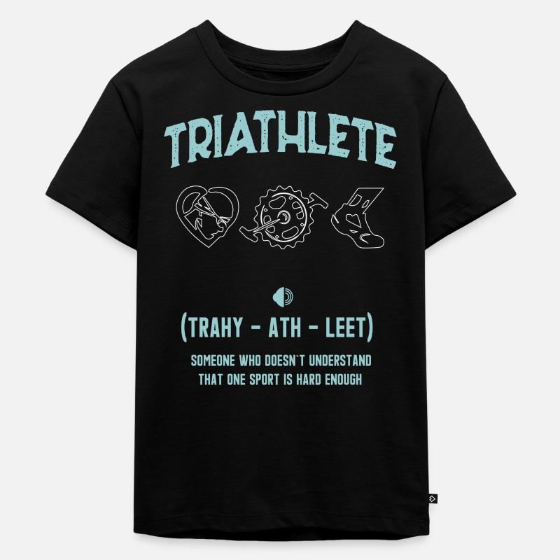 Triathlet - Kinder Premium Bio T-Shirt - Schwarz