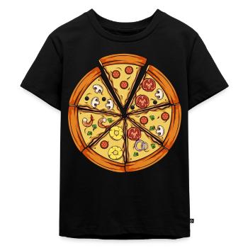 Pizza - Kids Premium Organic T-Shirt - black - Front - Mikhail (115cm)