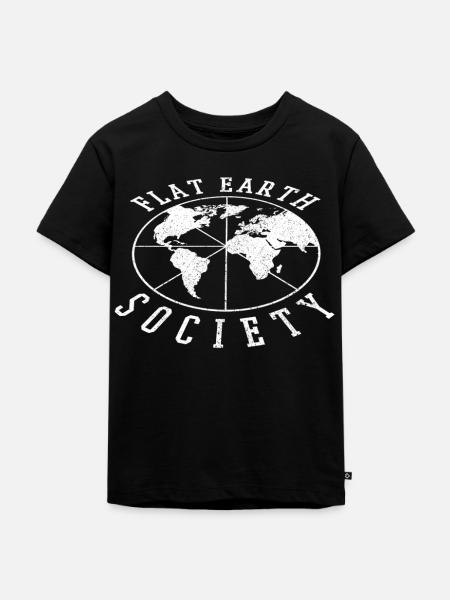 Flat Earth Society - Kinder Premium Bio T-Shirt - Schwarz