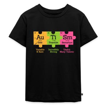 Autismus Autist Asperger Syndrom Autism Geschenk - Kinder Premium Bio T-Shirt - Schwarz - Vorne - Mikhail (115cm)