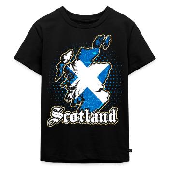 Écusson écossais - T-shirt Premium bio Enfant - noir - Devant - Mikhail (115cm)