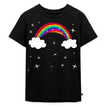 Sparkling rainbow gift - Kids Premium Organic T-Shirt - black - Front - Mikhail (115cm)