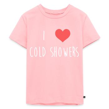 Lustige kalte Duschen Kälteexposition  - Kinder Premium Bio T-Shirt - Rosa - Vorne - AI Model Kid Female (0cm)