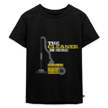 Hausmeister Reinigungskraft Staubsauger - Kinder Premium Bio T-Shirt - Schwarz - Vorne - Mikhail (115cm)