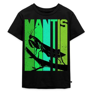 Gottesanbeterin - Kinder Premium Bio T-Shirt - Schwarz - Vorne - Mikhail (115cm)