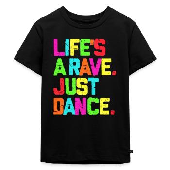 Rave Techno Glow Neon Led Party Festival Giftbox - Kids Premium Organic T-Shirt - black - Front - Mikhail (115cm)