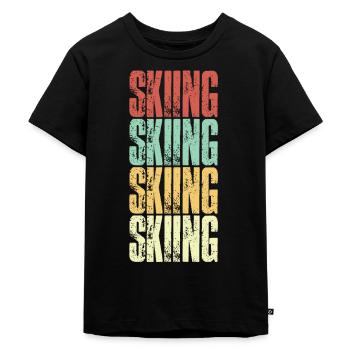 Ski skiing - Kids Premium Organic T-Shirt - black - Front - Mikhail (115cm)