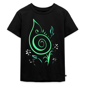 Musical key blomst - Premium økologisk T-shirt til børn - sort - Foran - Mikhail (115cm)