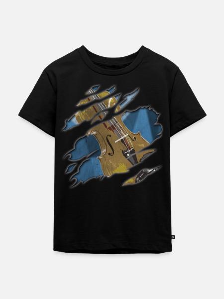 Cello Streichinstrument - Kinder Premium Bio T-Shirt - Schwarz