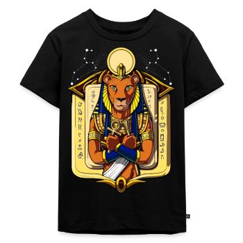 Sekhmet Déesse Egyptienne Lionne Bastet Mythologie - T-shirt Premium bio Enfant - noir - Devant - Mikhail (115cm)