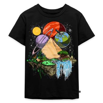 Une ancienne conspiration des extraterrestres des pyramides égyptiennes - T-shirt Premium bio Enfant - noir - Devant - Mikhail (115cm)