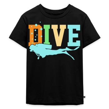 Tauchen Tauchen - Kinder Premium Bio T-Shirt - Schwarz - Vorne - Mikhail (115cm)