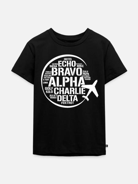 Flugzeug fliegen Pilot - Kinder Premium Bio T-Shirt - Schwarz