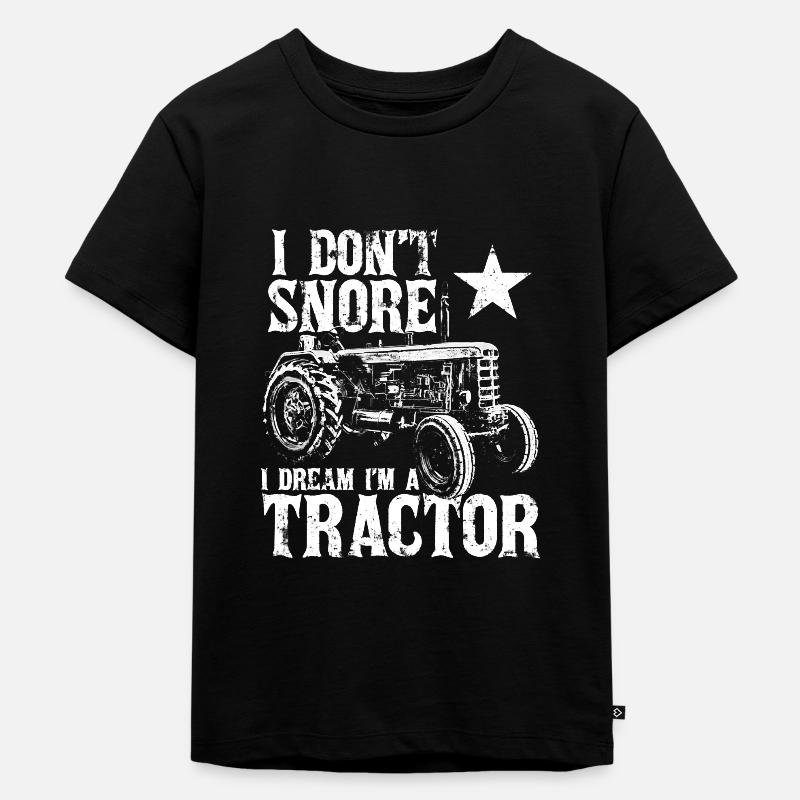 Ich schnarche nicht ich träume ich bin Traktor - Kinder Premium Bio T-Shirt - Schwarz
