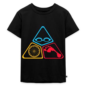 Symboles de triathlon - T-shirt Premium bio Enfant - noir - Devant - Mikhail (115cm)