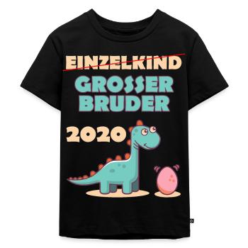 EINZELKIND Grosser Bruder 2020 Dinosaurier - Kinder Premium Bio T-Shirt - Schwarz - Vorne - Mikhail (115cm)