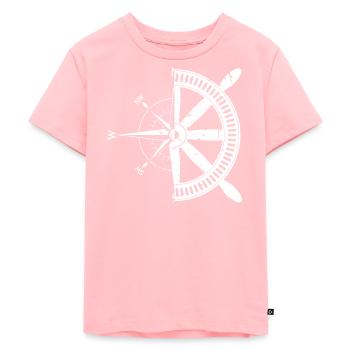 Kompass Steuerrad Segler Seefahrt Geschenkidee - Kinder Premium Bio T-Shirt - Rosa - Vorne - AI Model Kid Female (0cm)