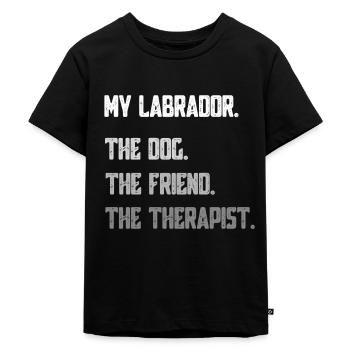 Labrador - Kinder Premium Bio T-Shirt - Schwarz - Vorne - Mikhail (115cm)