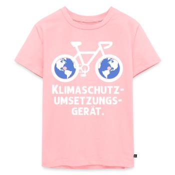 Klimaschutz Fahrrad Umweltschutz Natur Geschenk - Kinder Premium Bio T-Shirt - Rosa - Vorne - AI Model Kid Female (0cm)