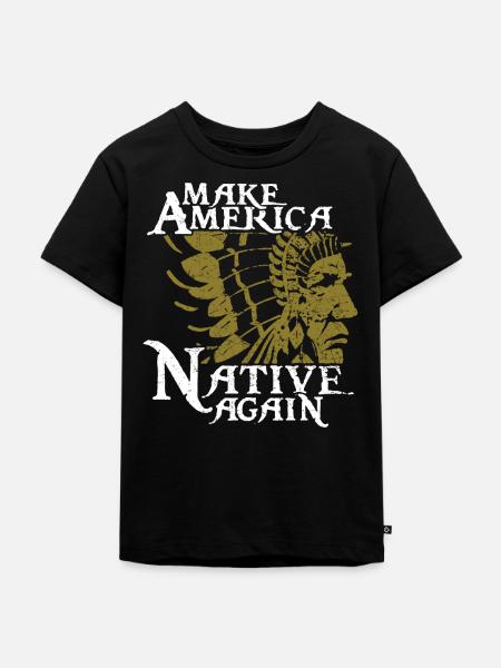 Indianer - Kinder Premium Bio T-Shirt - Schwarz