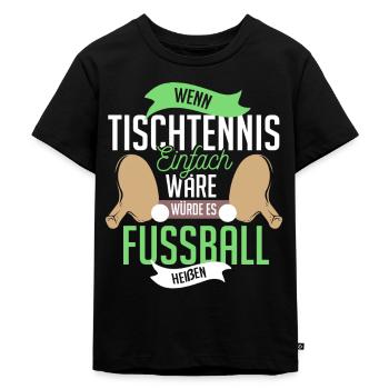 Tischtennis - Kinder Premium Bio T-Shirt - Schwarz - Vorne - Mikhail (115cm)