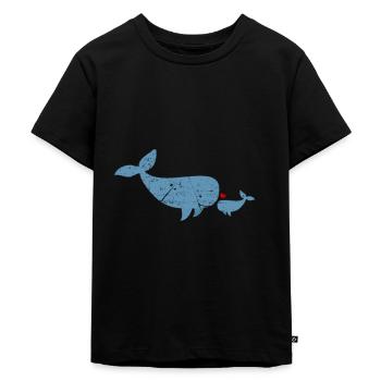Cadeau cool bébé baleine texturé - T-shirt Premium bio Enfant - noir - Devant - Mikhail (115cm)