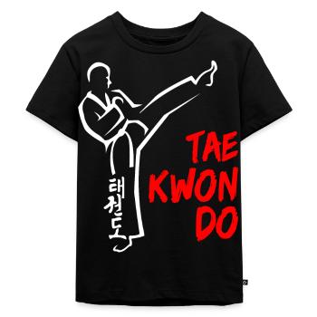 Taekwondo - Kinder Premium Bio T-Shirt - Schwarz - Vorne - Mikhail (115cm)