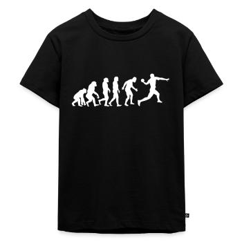 Evolution Handball Handballer Geschenk - Kinder Premium Bio T-Shirt - Schwarz - Vorne - Mikhail (115cm)