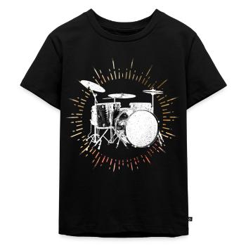 Schlagzeug - Kinder Premium Bio T-Shirt - Schwarz - Vorne - Mikhail (115cm)