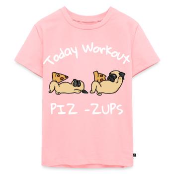Pug pizza - T-shirt Premium bio Enfant - rose - Devant - AI Model Kid Female (0cm)