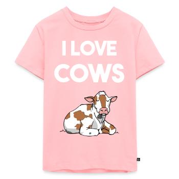 I love cows peasant - Kids Premium Organic T-Shirt - rose - Front - AI Model Kid Female (0cm)