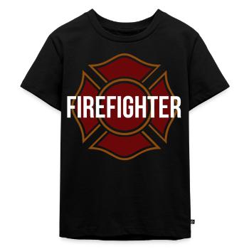 Pompiers pompiers volontaires - T-shirt Premium bio Enfant - noir - Devant - Mikhail (115cm)