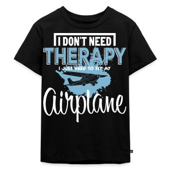 Airplane - Kids Premium Organic T-Shirt - black - Front - Mikhail (115cm)