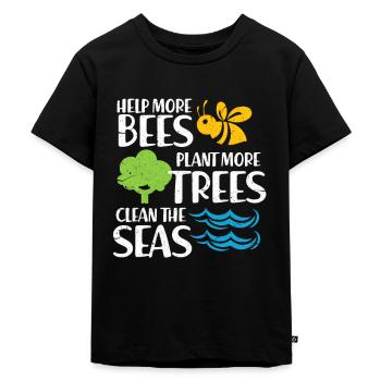 Nature Conservation Environmental Protection Nature Bees Gift - Kids Premium Organic T-Shirt - black - Front - Mikhail (115cm)