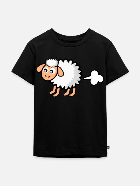 Furzendes Schaf - Kinder Premium Bio T-Shirt - Schwarz
