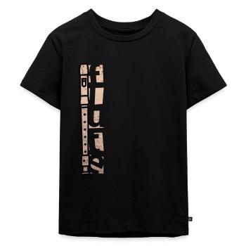 Flûte à vent Instrument Musical Musiciens Musique - T-shirt Premium bio Enfant - noir - Devant - Mikhail (115cm)