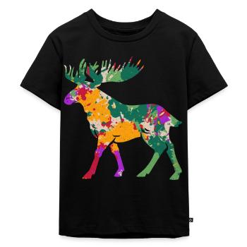 Elk - Kids Premium Organic T-Shirt - black - Front - Mikhail (115cm)