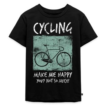 Rennrad - Kinder Premium Bio T-Shirt - Schwarz - Vorne - Mikhail (115cm)
