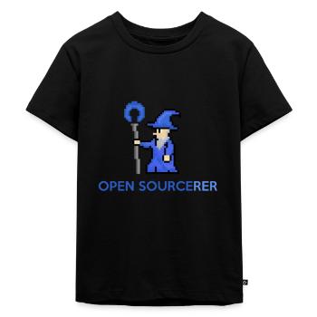 Open Source Sorcerer Programmierer T-Shirt - Kinder Premium Bio T-Shirt - Schwarz - Vorne - Mikhail (115cm)
