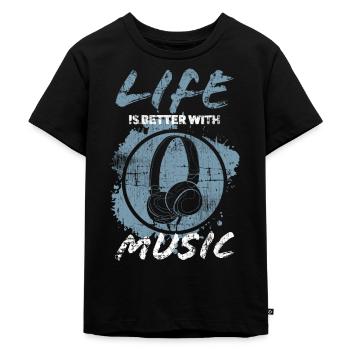 Music - Kids Premium Organic T-Shirt - black - Front - Mikhail (115cm)