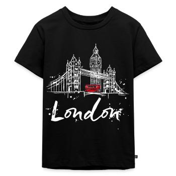London - Kinder Premium Bio T-Shirt - Schwarz - Vorne - Mikhail (115cm)