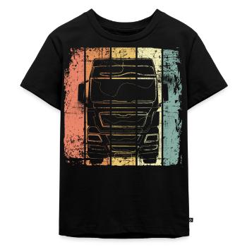 LKW - Kinder Premium Bio T-Shirt - Schwarz - Vorne - Mikhail (115cm)