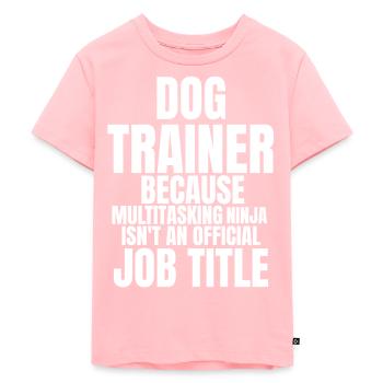 Dresseur de chiens - T-shirt Premium bio Enfant - rose - Devant - AI Model Kid Female (0cm)