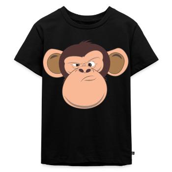 Kinderlustiger Affe-Schimpansen-Affe für Jungen-Mädchen - Kinder Premium Bio T-Shirt - Schwarz - Vorne - Mikhail (115cm)